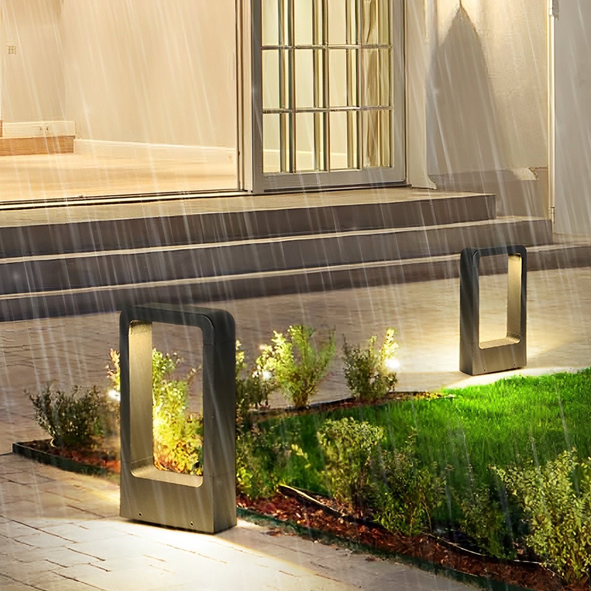 Modern Black LED Bollard Post Lamp