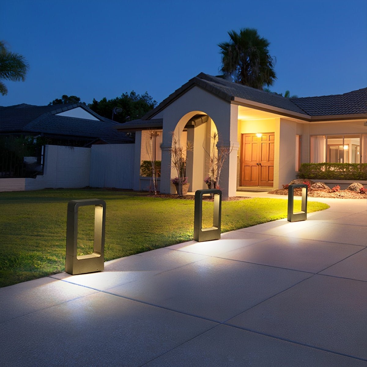 Modern Black LED Bollard Post Lamp