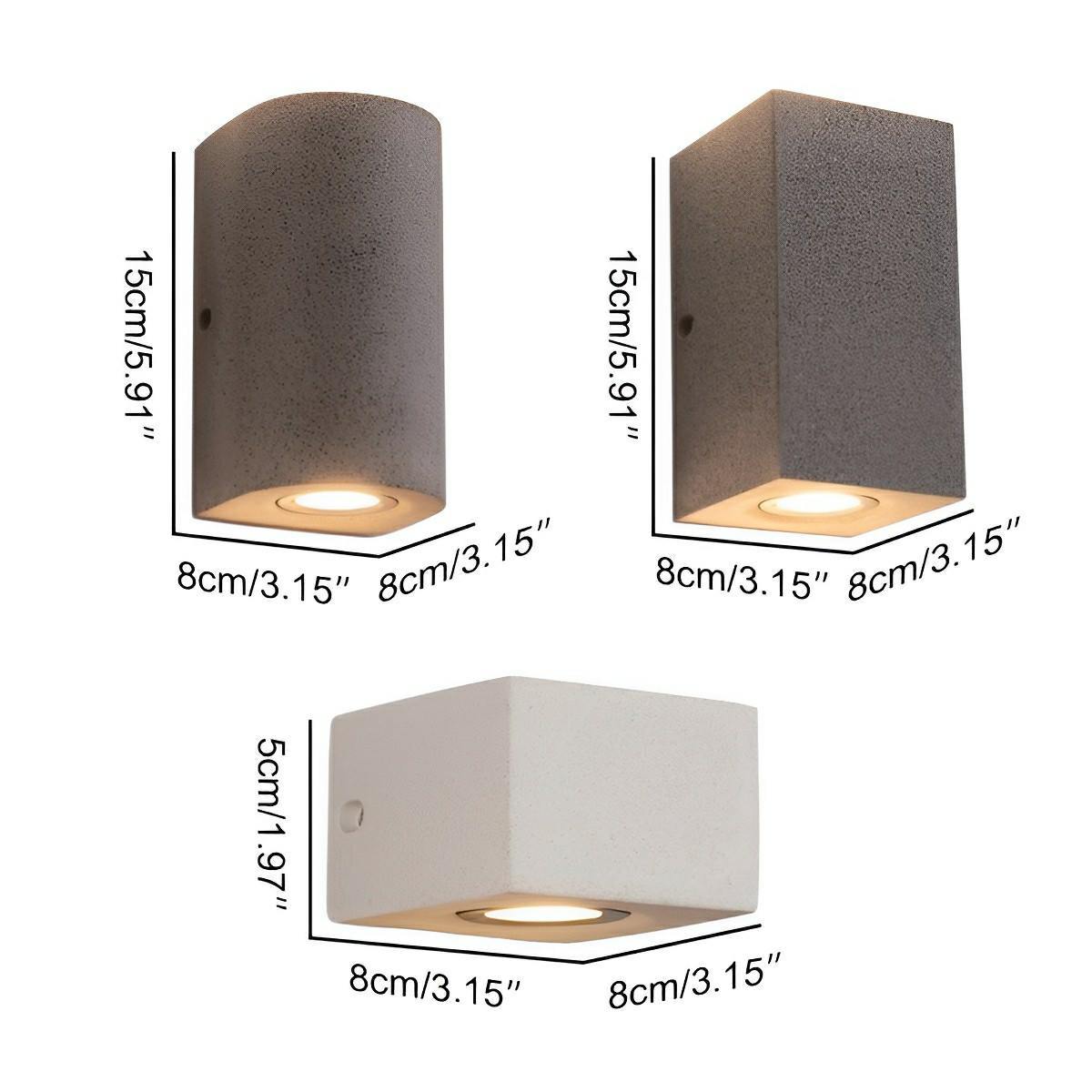 Concrete LED Porch Wall Light