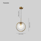 Ana Glass Pendant Light with Metal Ring