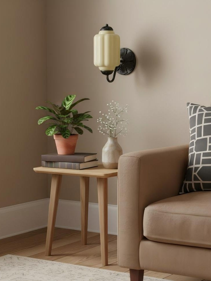 Ella Vintage Milk Glass Wall Sconce